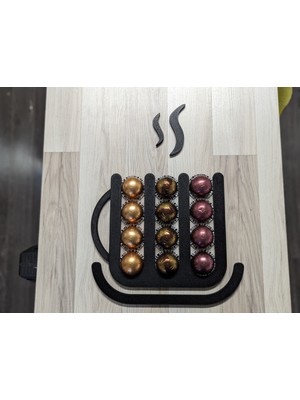 Büyük Boy Kapsül Tutucu Duvar Askı Aparatı, Kupa Şeklinde Tasarım