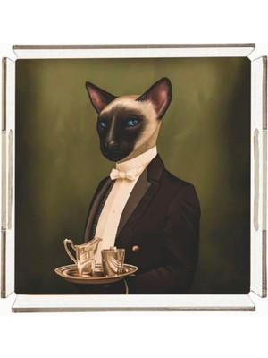 Mr. Cat Pleksi Tepsi - 25X25CM