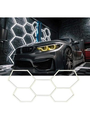kzy mobilyal Ledx AL-RW7226 Altıgen Petek 240W Beyaz LED Armatür Garaj Dekoratif Aydınlatma