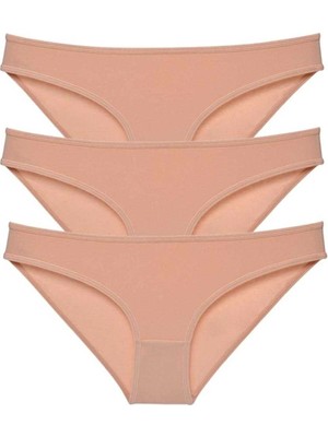 3 Adet Süper Eko Set Likralı Kadın Slip Külot Ten