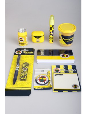 Dekomus Ile Fenerbahçe 1907 Kırtasiye Seti Post-It,oyun Hamuru,roket Silgi,aırpods Kalemtraş
