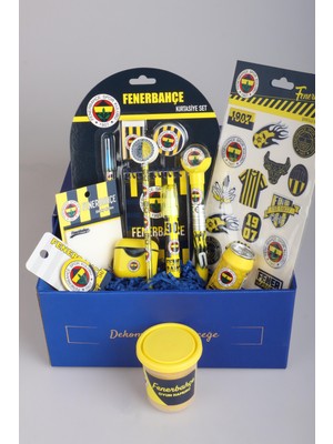 Dekomus Gıft Box Özel Kutulu Fenerbahçe Sarı Kanarya Kırtasiye Seti Uçlu Kalemi Roket Silgi,aırpods Kalemtraş