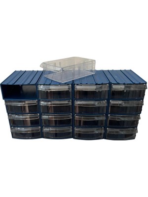 Plastik Çekmeceli Kutu 16 Çekmeceli 710-M