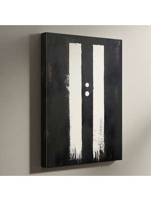 Soyut Minimalist Siyah Beyaz Çizgi Tablosu