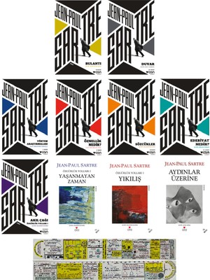 Jean-Paul Sartre 10 Kitap Set / Bulantı - Özgürlük Yolları - Duvar + Mat. Öğreten Cetvel