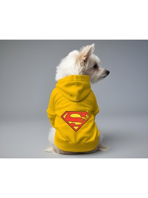 Kedi ve Köpek Kıyafeti & Elbisesi - Sarı Hoodie Superman