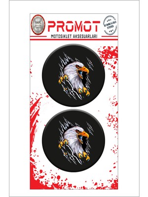 Kartal Tasarımlı 3D Kabartmalı Damla Sticker 5CMX5CM 01