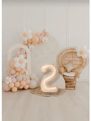 Deniz Kumu & Somon & Beyaz Papatyalı 70 Balonlu Retro Doğum Günü Parti Seti