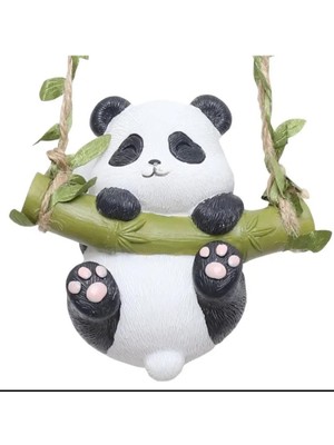 Bahçe Balkon Süsü Dekoratif Sallanan Panda