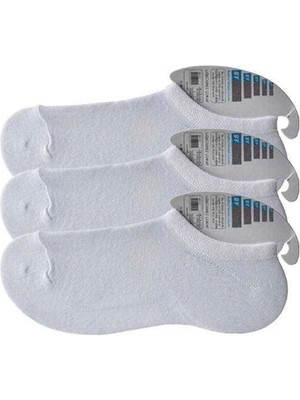 Beyaz Erkek Görünmez Çorap 3 Çift