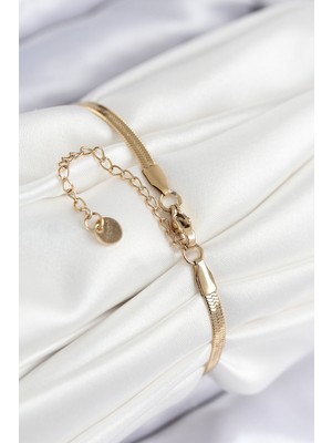 Zarif Kadın Için Golden Çelik Nazarlıklı Yonca Italyan Zincir Bileklik