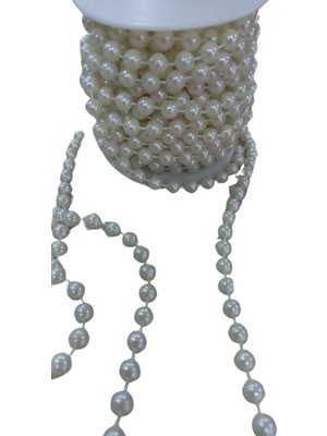 Sıralı Yuvarlak Inci En 1 cm Krem 10 Metre