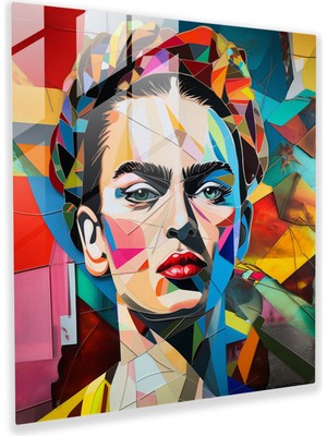 Popcas Frida Kahlo Cam Tablo - Kolaj Duvar Dekorasyonu