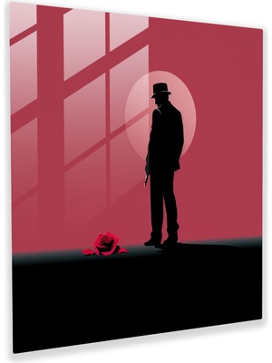 Popcas Godfather Cam Tablo - Gül ve Kontrol Motifli