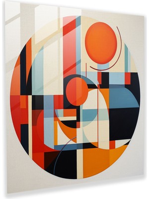 Popcas Hermes Cam Tablo - Geometrik Soyutlama - Hermes Modern Yorum Ev Dekorasyonu Duvar Dekorasyonu