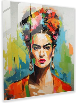 Popcas Soyut Frida Kahlo Cam Tablo - Dayanıklılık Ev Dekorasyonu Modern Sanat