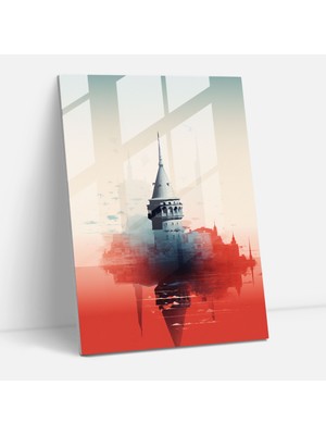 Popcas Galata Kulesi Cam Sanatı - Modern Sanat Ev Dekorasyonu Cam Sanatı