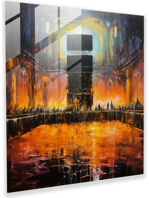 Popcas Kaabe Cam Tablo Sanatı - Cam Tablo Duvar Dekorasyonu