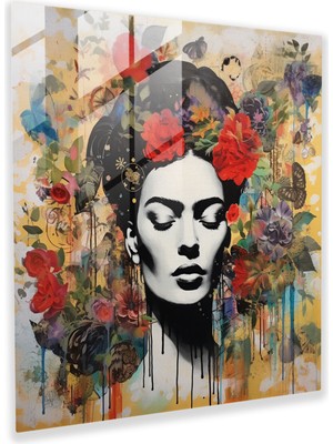 Popcas Frida Kahlo Cam Tablo - Frida Kahlo Cam Sanatı Ev Dekorasyonu
