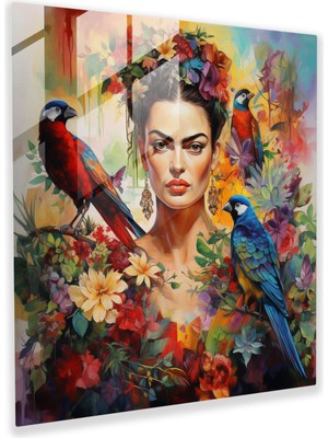 Popcas Frida Kahlo Cam Tablo - Duvar Dekorasyonu Ev Dekorasyonu Modern Sanat