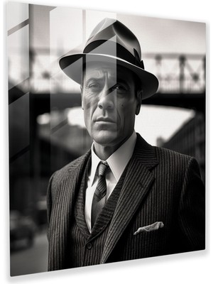 Popcas Goodfellas Cam Tablo - Goodfellas Hediye Mafya Siyah Beyaz Fotoğraf