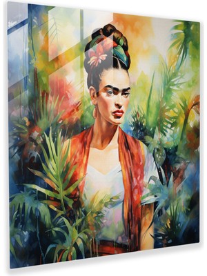 Popcas Frida Kahlo Cam Tablo - Frida Kahlo Cam Sanat Duvar Dekorasyonu