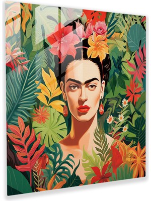Popcas Tropikal Frida Kahlo Cam Tablo - Frida Kahlo Cam Sanatı Duvar Dekorasyonu