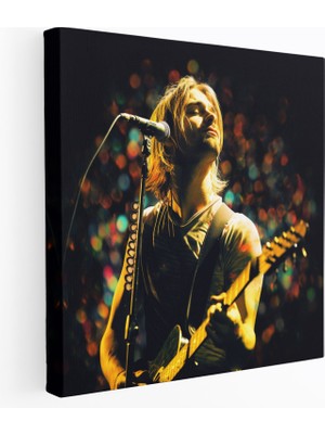 Popcas Kurt Cobain Canlı Performans Cam Tablo - Kurt Cobain Canlı Performans Duvar Dekorasyonu