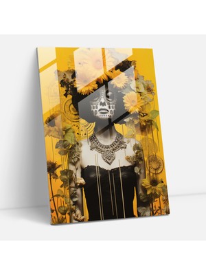 Popcas Los Muertos Cam Sanatı - Los Muertos Papel Picado Ev Dekorasyonu Kolaj Sanatı