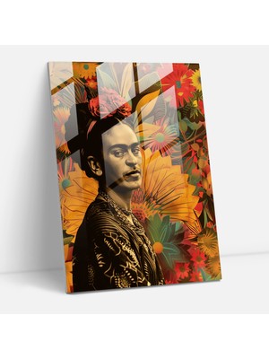 Popcas Kültürel Miras Cam Duvar Sanatı - Frida Kahlo Eserleri Ev Dekorasyonu Cam Duvar Sanatı Halk Dansları Desenleri