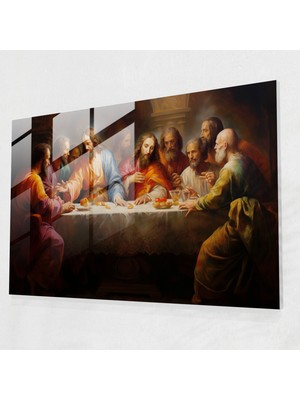 Popcas Isa'nın Son Akşam Yemeği Ev Dekorasyonu - Rönesans Yağlı Boya Tablosu Ihtişamlı Ziyafet Masası Duvar Dekorasyonu