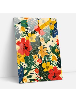 Popcas Frida Kahlo Tarzı Ev Dekorasyonu - Frida Kahlo Eserleri Cam Duvar Sanatı Cam Tablo