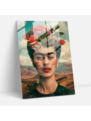 Popcas Frida Kahlo Tarzı Cam Duvar Sanatı - Frida Kahlo Eserleri Modern Sanat Cam Duvar Sanatı