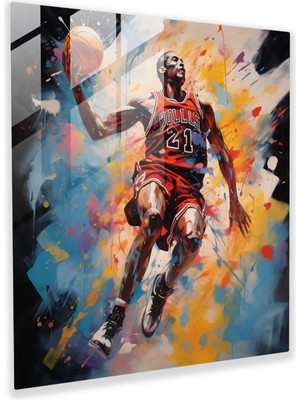 Popcas Michael Jordan Kutlama Cam Tablosu - Ev Dekorasyonu Basketbol