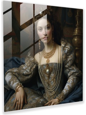 Popcas Lüks Rönesans Cam Tablo Duvar Dekoru