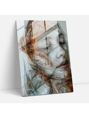 Popcas Mannerism Cam Tablo Sanatı - Ifade Dolu Yüzler - Ev Dekorasyonu Modern Sanat
