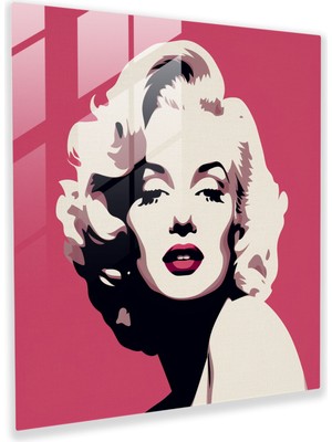 Popcas Minimalist Marilyn Monroe Cam Tablosu - Ev Dekorasyonu Modern Sanat Cam Duvar Sanatı