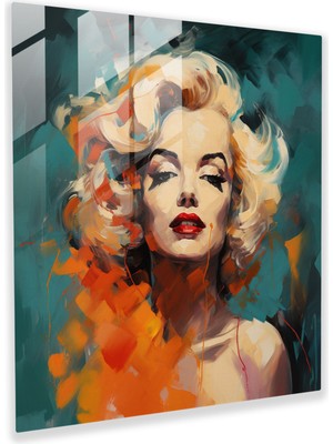Popcas Ifadeci Marilyn Monroe Cam Tablo - Marilyn Monroe Cam Duvar Sanatı Duvar Dekorasyonu