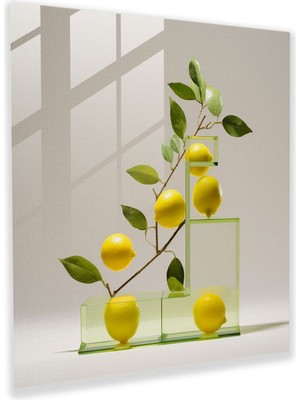 Popcas Modern Limon Ağacı Cam Sanatı - Limon Ağacı Modern Sanat Minimalist Heykel Ev Dekorasyonu