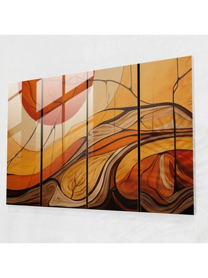 Popcas Orta Taş Devri Soyut Cam Tablo - Orta Taş Devri Modern Sanat Çağdaş Sanat Soyut Tasarımlar