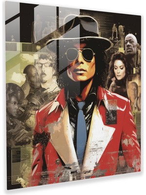 Popcas Micheal Jackson Cam Tablo Sanatı - Modern ve Şık Tasarım