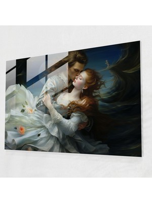 Popcas Mitoloji Cam Tablo - Venüs'ün Doğuşu - Mitoloji Rönesans Yağlı Boya Tablosu Modern Sanat