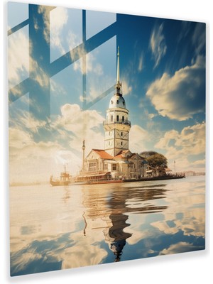 Popcas Kız Kulesi Fotoğraf Cam Tablosu - Kız Kulesi Nefes Kesen Detaylar Muhteşem Güzellik Ev Dekorasyonu