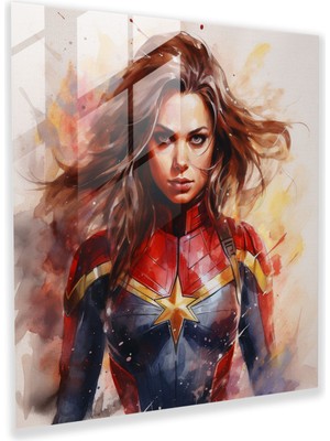 Popcas Marvel Suluboya Cam Tablo - Marvel Duvar Dekorasyonu Cam Sanatı Suluboya