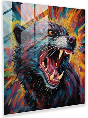 Popcas Tasmanya Şeytanı'nın Ifadeci Cam Baskısı - Soyut Duvar Sanatı Dekorasyonu