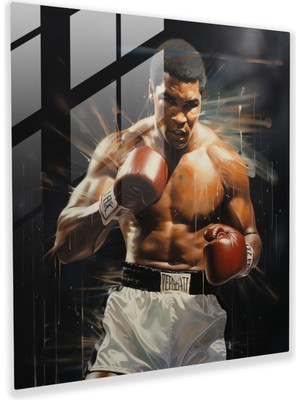 Popcas Muhammad Ali Cam Tablo Sanatı - Cam Tablo Muhammed Ali Cam Baskı