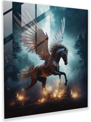 Popcas Göksel Harikalar Cam Tablo - Uçan Pegasus