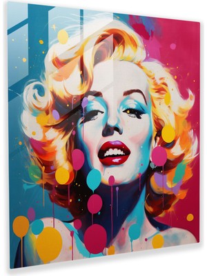Popcas Marilyn Monroe Pop Art Cam Tablo - Canlı Renklerle Ev Dekorasyonu Için