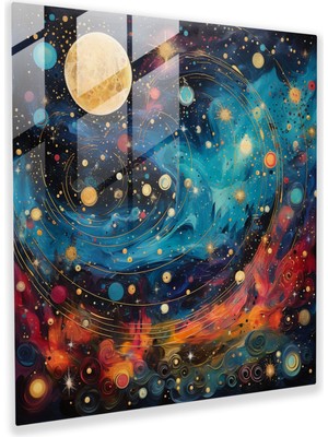 Popcas Göksel Bebek Odası Cam Tablosu - Bebek Odası Ev Dekorasyonu Cam Duvar Sanatı