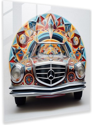 Popcas Mercedes Cam Tablo - Geometrik Soyutlama